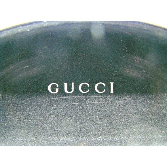 Gucci Sunglasses Hard Clam Shell Eye Glasses Case Black Embossed Logo M/L Size - Picture 5 of 12